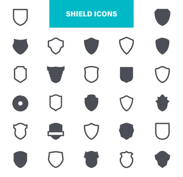 Vector illustration of Shield Quality Mark Icons