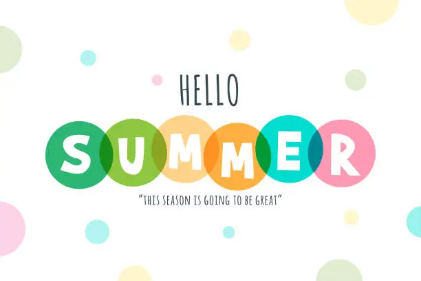 Vector illustration of Hello Summer lettering stock illustration
