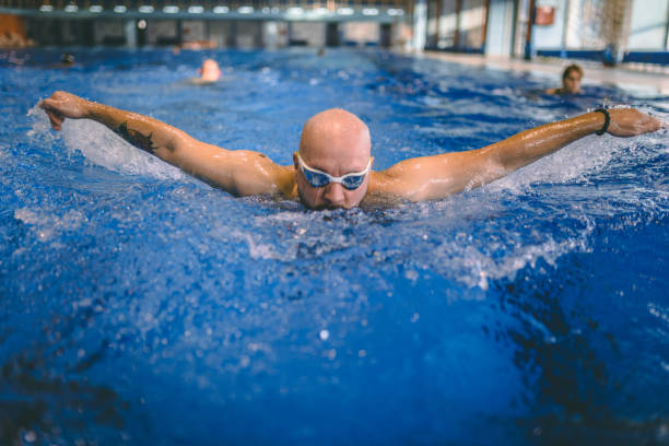 istock Perfect butterfly stroke! 1292222153