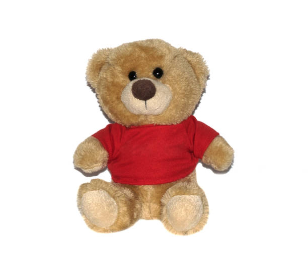istock Soft toy bear cub on white background 1292222924