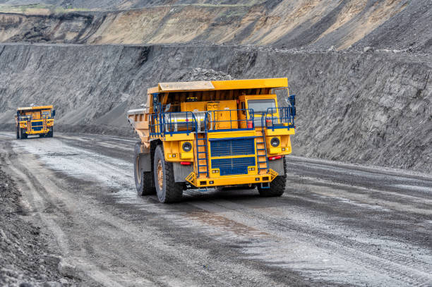 istock Large quarry dump truck. Transport industry. 1292223076