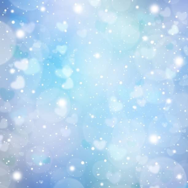 istock Soft blurred white and blue background with hearts and circles. Valentines day bokeh background 1292225571