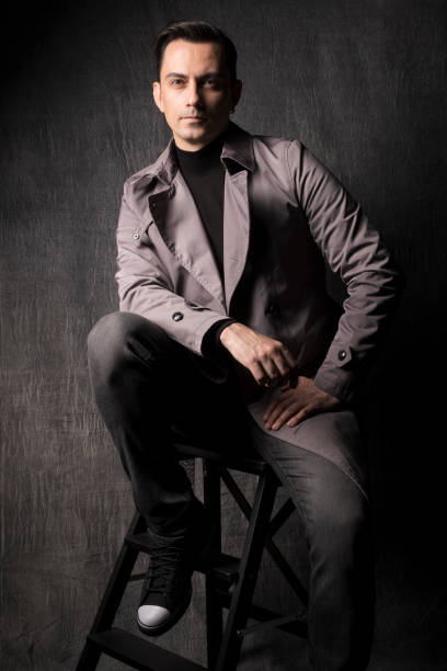 istock Male model with dark grey background 1292228850