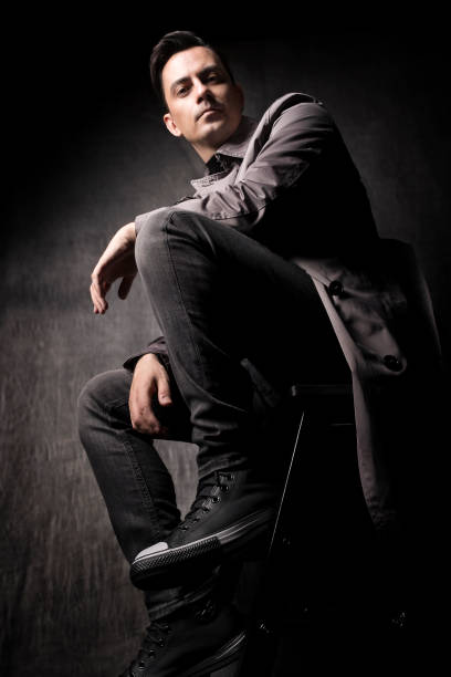 istock Male model with dark grey background 1292228889