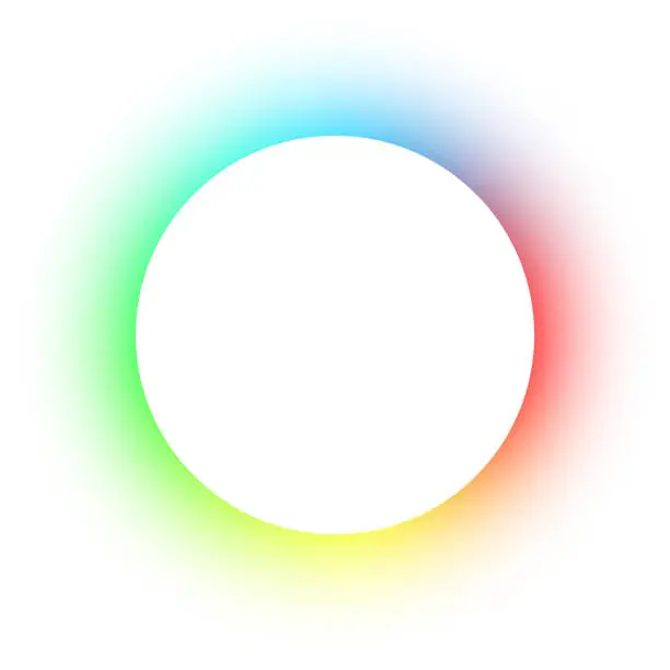 Vector illustration of Empty circular space - spectrum circle on white background with copy space