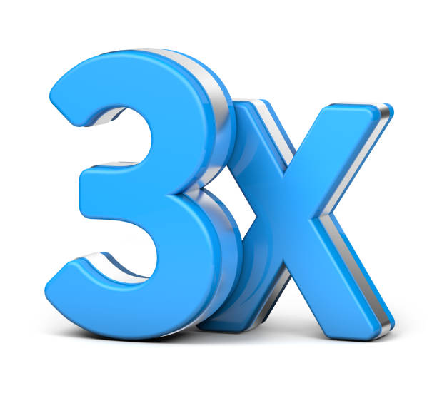 istock 3X silver and blue isolated on a white background. 3D illustration. 1292241057