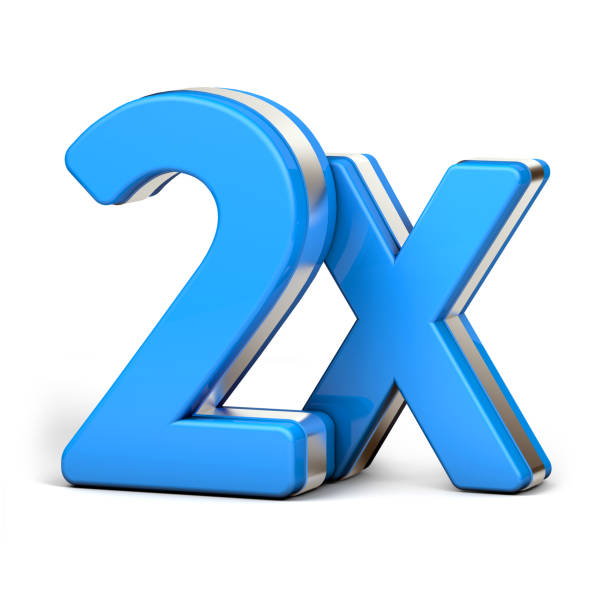 istock 2X silver and blue isolated on a white background. 3D illustration. 1292241066