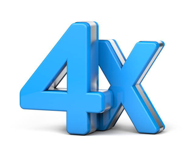 istock 4X silver and blue isolated on a white background. 3D illustration. 1292241106