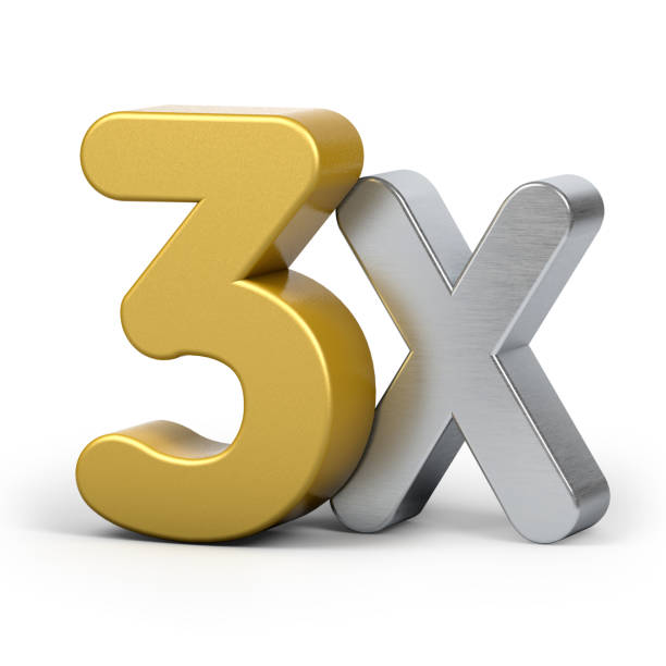 istock 3X silver and blue isolated on a white background. 3D illustration. 1292242097