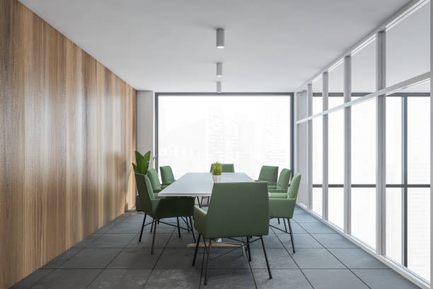 istock White and wooden office meeting room 1292242768