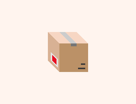 Parcel vector icon. Isolated Package, Parcel Box flat, colored illustration symbol - Vector