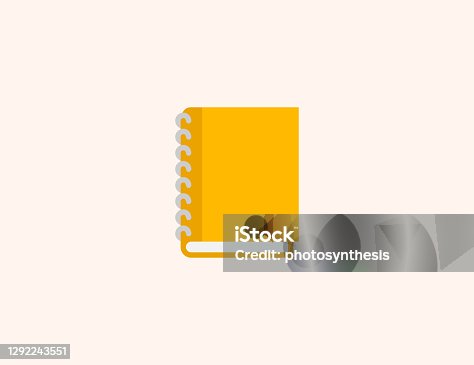 istock Spiral Notebook vector icon. Isolated Spiral Notebook flat, colored illustration symbol - Vector 1292243551