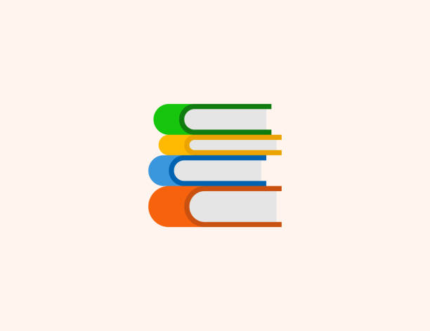 Books, Bookshelf vector icon. Isolated Pile Of Books, Stack Of Books flat, colored illustration symbol - Vector