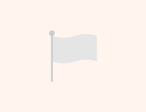 Waving White Flag vector icon. Isolated White Flag flat, colored illustration symbol - Vector