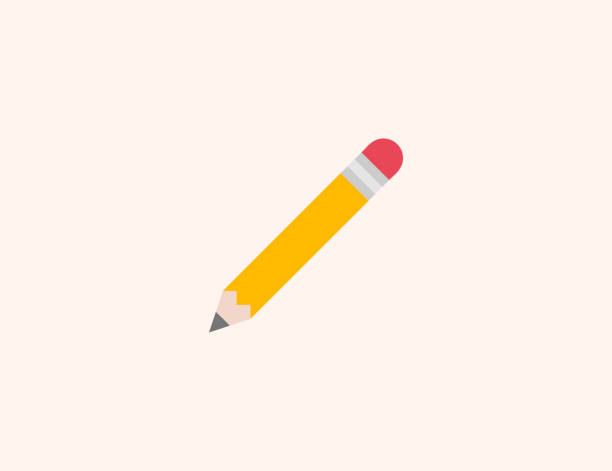 Pencil vector icon. Isolated Lead Pencil, Graphite flat, colored illustration symbol - Vector Pencil vector icon. Isolated Lead Pencil, Graphite flat, colored illustration symbol - Vector pencil stock illustrations