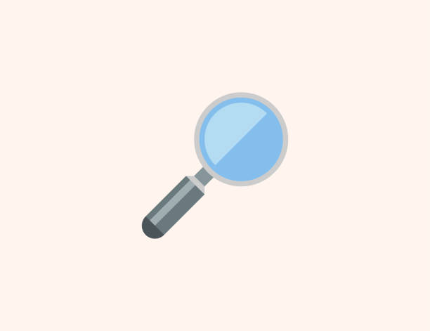 Magnifying glass vector icon. Isolated search, zoom in, zoom out flat, colored illustration symbol - Vector Magnifying glass vector icon. Isolated search, zoom in, zoom out flat, colored illustration symbol - Vector magnification illustrations stock illustrations