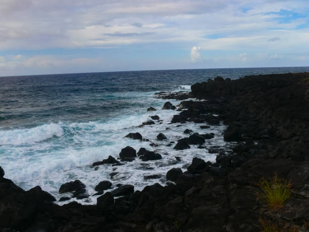 istock Easter Island coastline. Easter Island coast, rocks, ocean. 1292245935