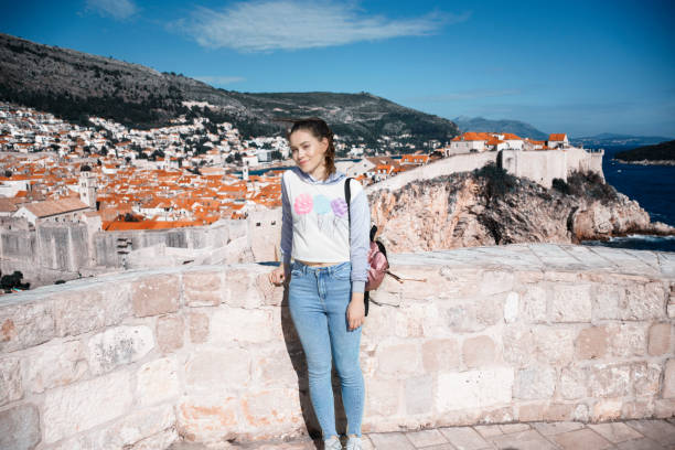 istock Woman in Dubrovnik old town 1292247161