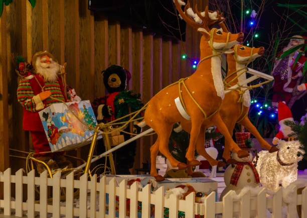 istock Composition with Santa Claus and Reindeer 1292247306