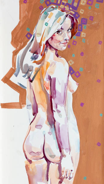 istock watercolor painting, female portrait, handmade 1292250059