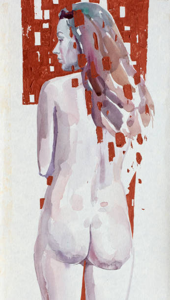 istock watercolor painting, female portrait, handmade 1292250099