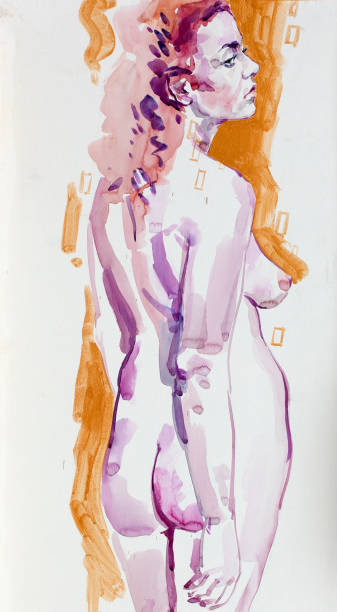 istock watercolor painting, female portrait, handmade 1292250120