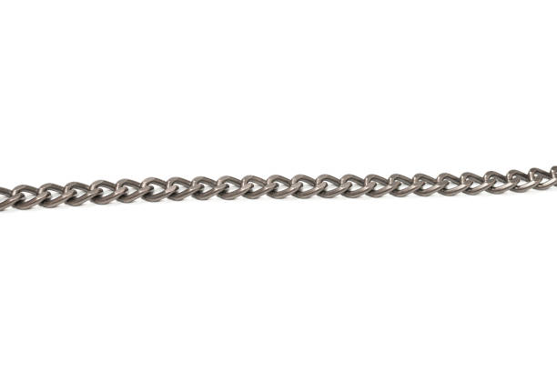 istock Steel chain isolated on white backgroound. 1292251117