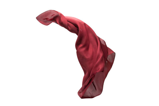 istock Flowing red silk scarf isolated on white background. 1292251128