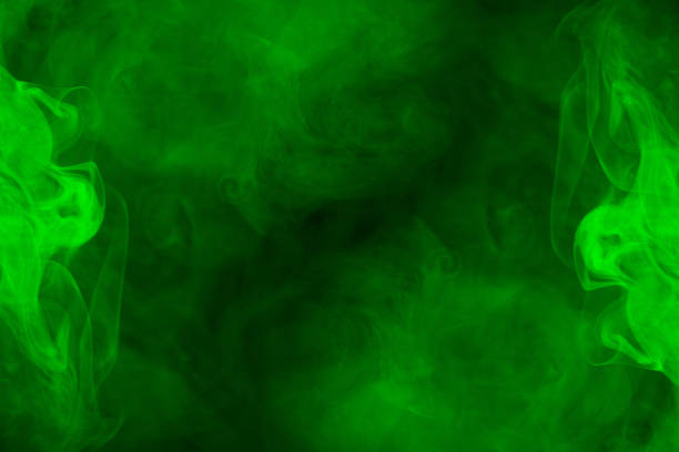 istock Green steam on a black background. 1292251167