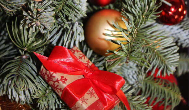 istock Christmas decorations on the branches of fir Christmas tree 1292251277