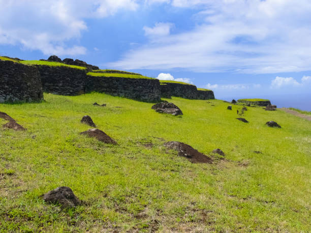 istock Tachyllite tuff stones, material from which the statues of Easter Island were made. 1292253785
