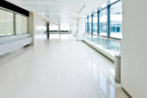 istock Defocused empty corridor in a hospital 1292257412