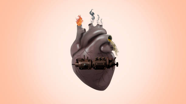 istock Contaminated heart concept, burned heart concept, save the life concept, stop pollution 1292258421