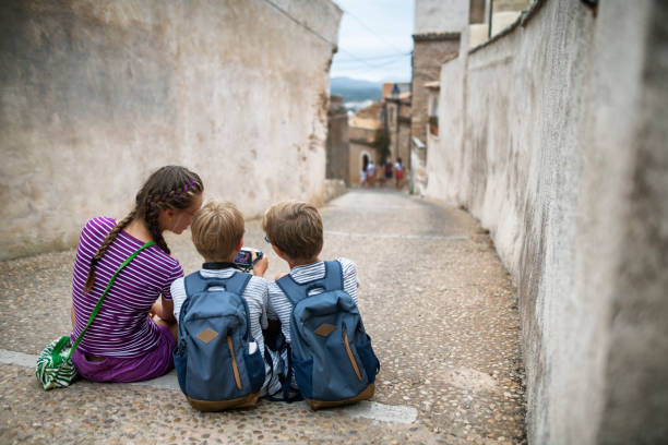istock Kids sightseeing city in Majorca, Spain 1292264447