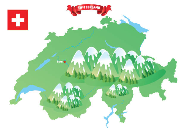 ilustrações de stock, clip art, desenhos animados e ícones de switzerland map - map switzerland swiss culture zurich