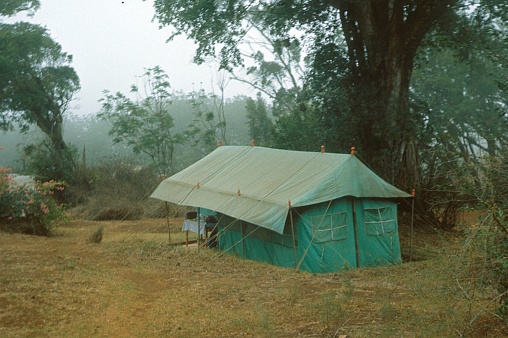 Kenya, East Africa, 1974. Safari camp with tent.