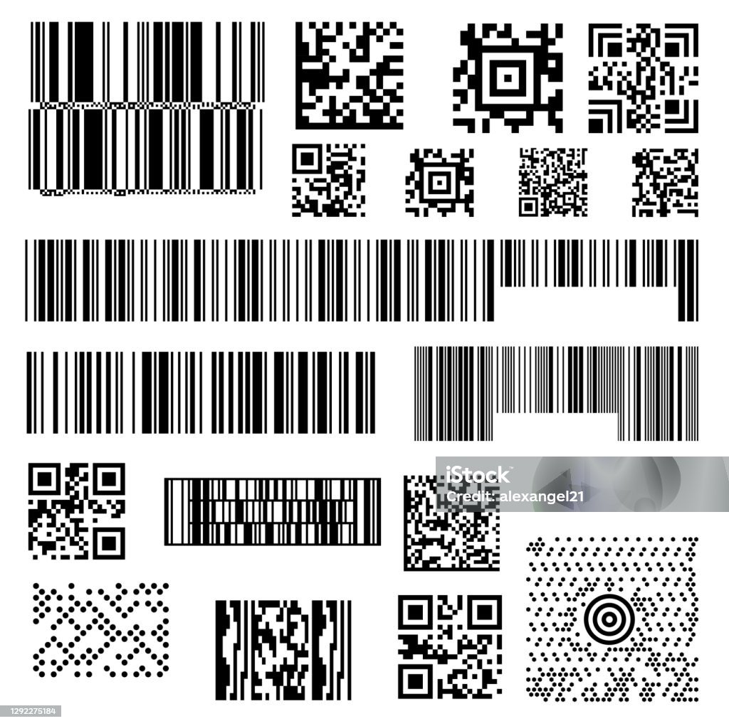 Bar Code Plan Set Of Abstract Barcode Bar Code Templates Of Scanner Stock ...