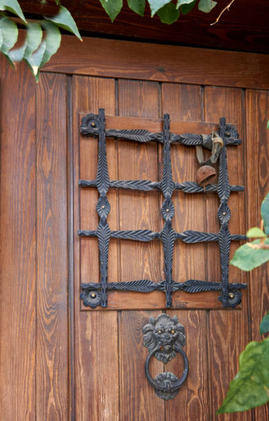 istock Retro style doorknob in near plan 1292275214