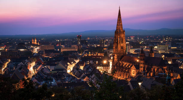 istock Munster Freiburg in Germany Baden Wurttemberg Blue Hour Long Exposure 1292276481