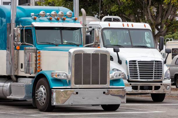 istock Trucks Parked at Truck Stop 1292277052