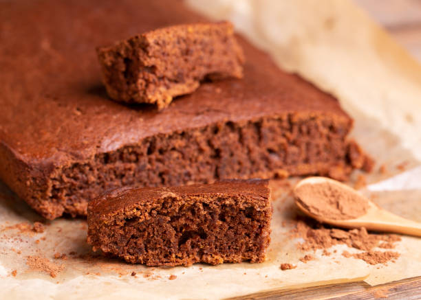 istock Sliced chocolate cake. Homemade baking. 1292281187