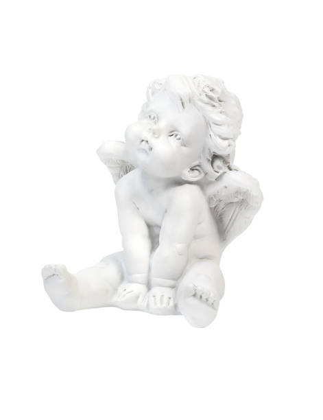 istock Sitting Angel Who Looking Up, Isolated on White Background 1292282108
