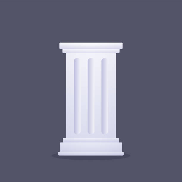 Classic Greek or Roman column Classic Greek or Roman column. Ancient doric pillar isolated on dark background. Vector clip art illustration. doric stock illustrations
