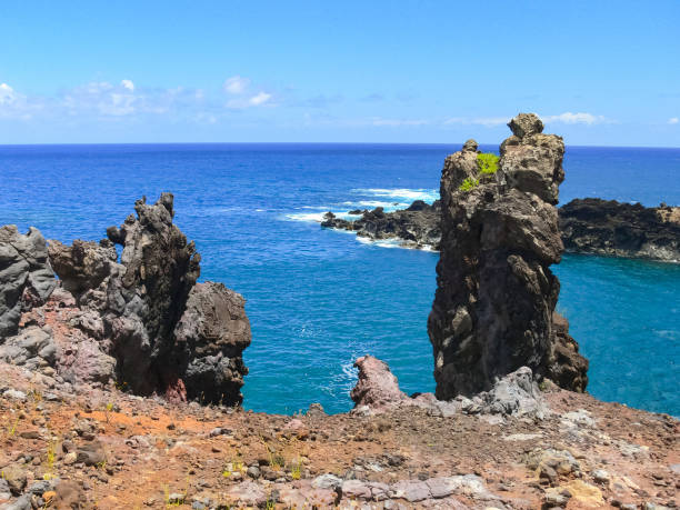 istock Easter Island coastline. Easter Island coast, rocks, ocean. 1292287032