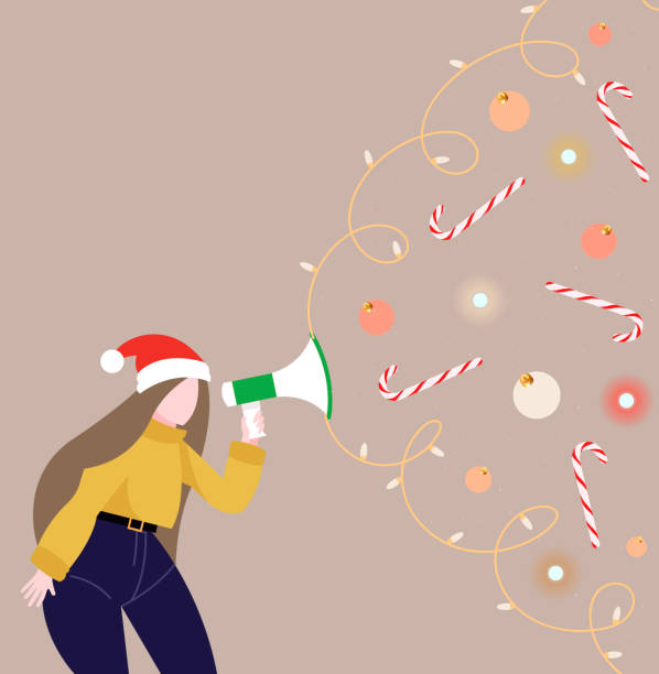 Festive merry winter illustration template. vector art illustration