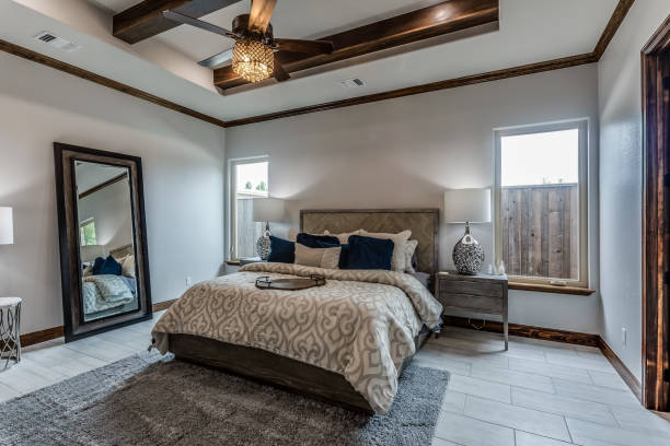 Master bedroom in new Tour home
