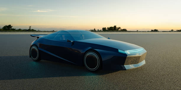 istock EV concept car on asphalt road. 3d rendering with my own creative design. 1292331262