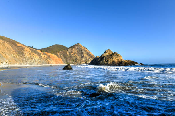 Gulf of Biscay view from Lemoiz town, Spain. Spanish sea landscape