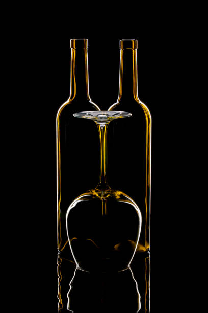 istock Still life with glass objects on a black background 1292341072