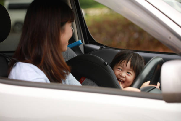 istock Parents and children in the car 1292344413
